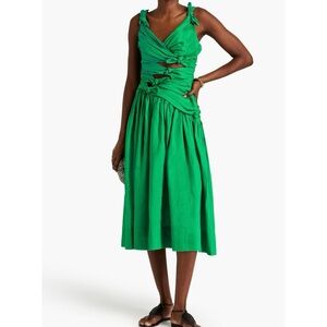 Zimmermann Cutout knotted linen midi dress